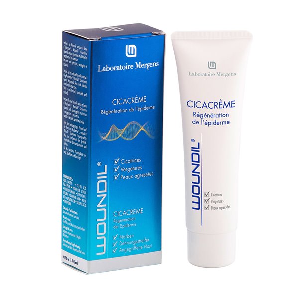 Woundil Cicacrème Crema Reparadora — envase oficial Laboratoire Mergens